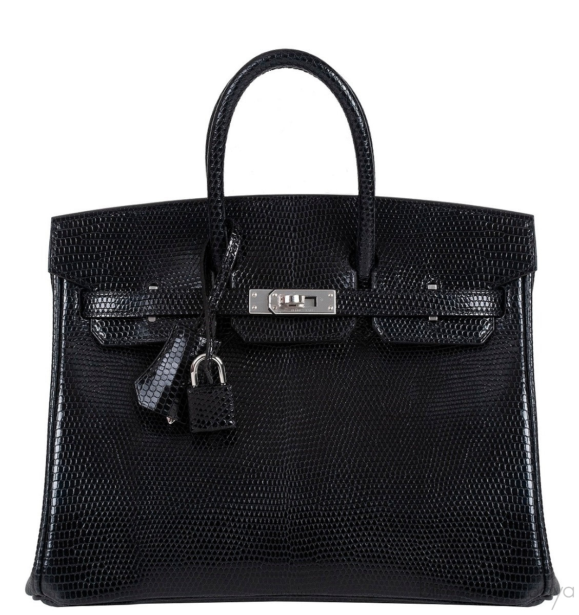 Birkin 25 Black Lizard PHW