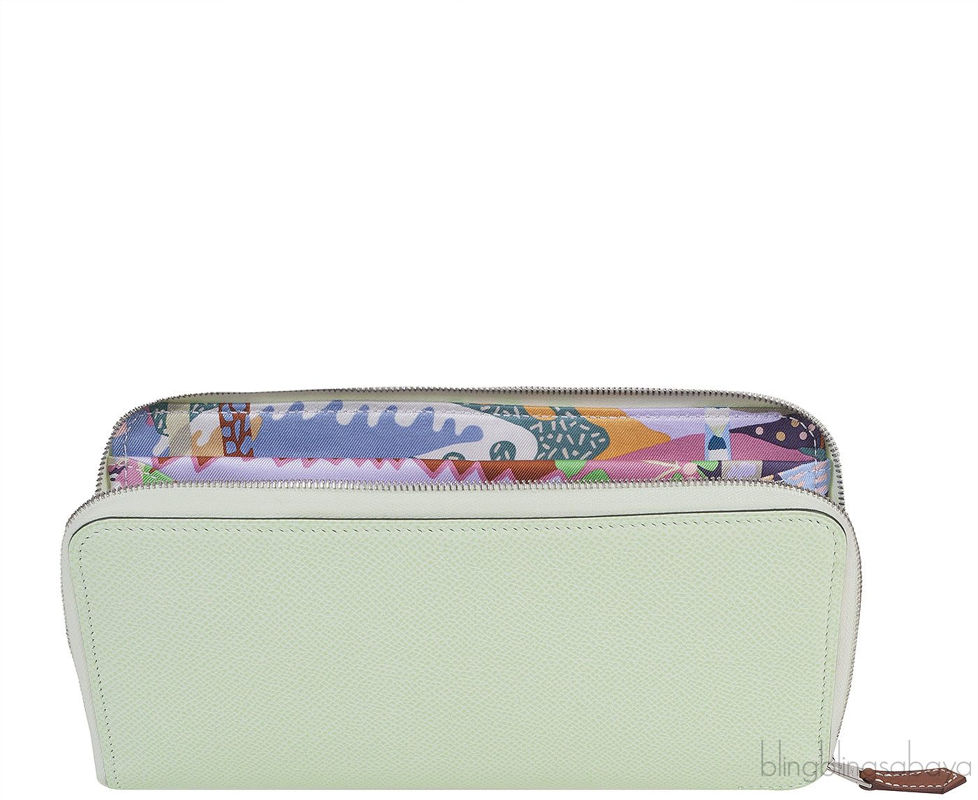 Hermes Vert Fizz Silk\'In Classique Long Wallet
