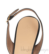 Hermes Black Night 70 Slingback Sandals