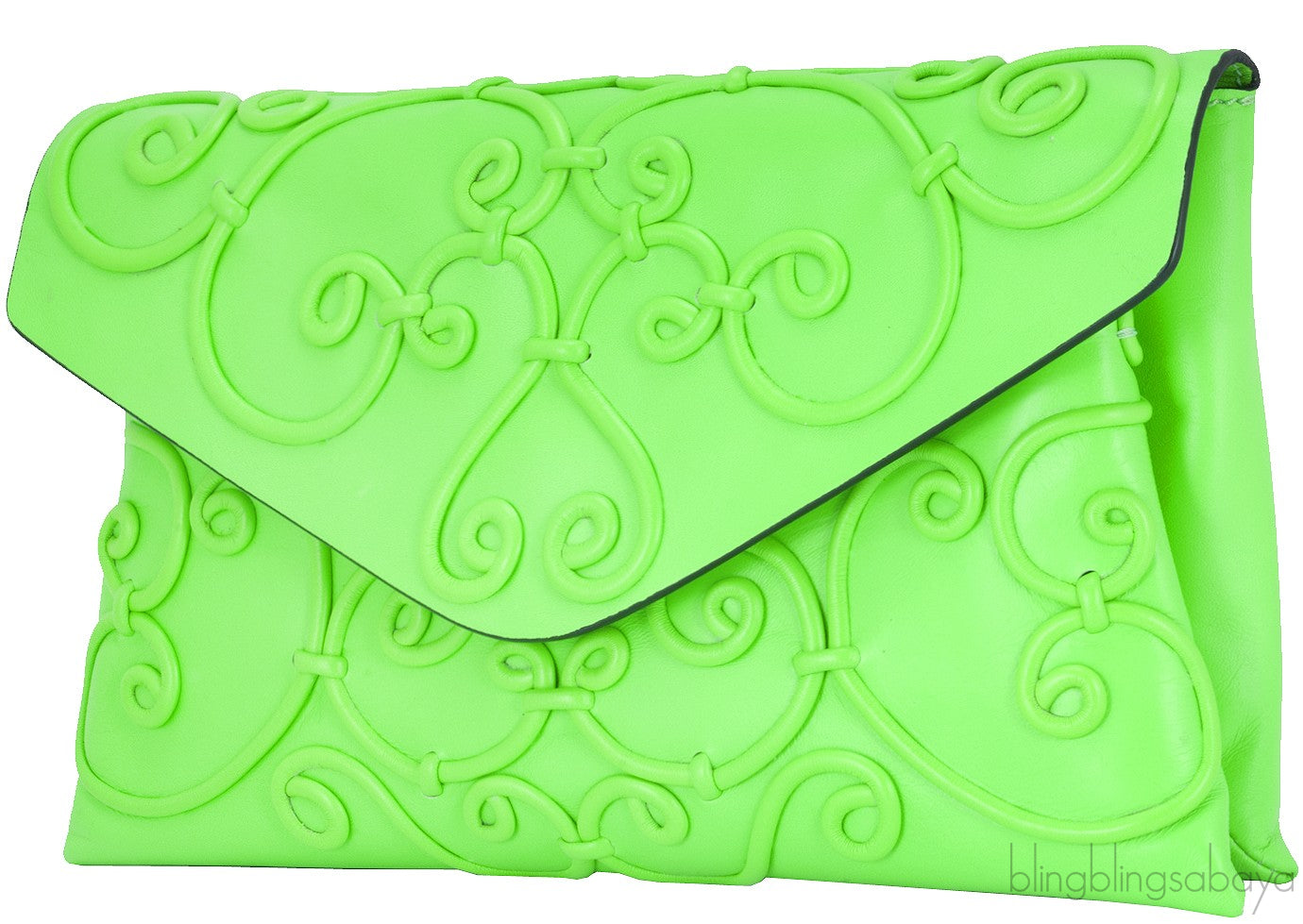 Intrigate Envelope Clutch Neon Green