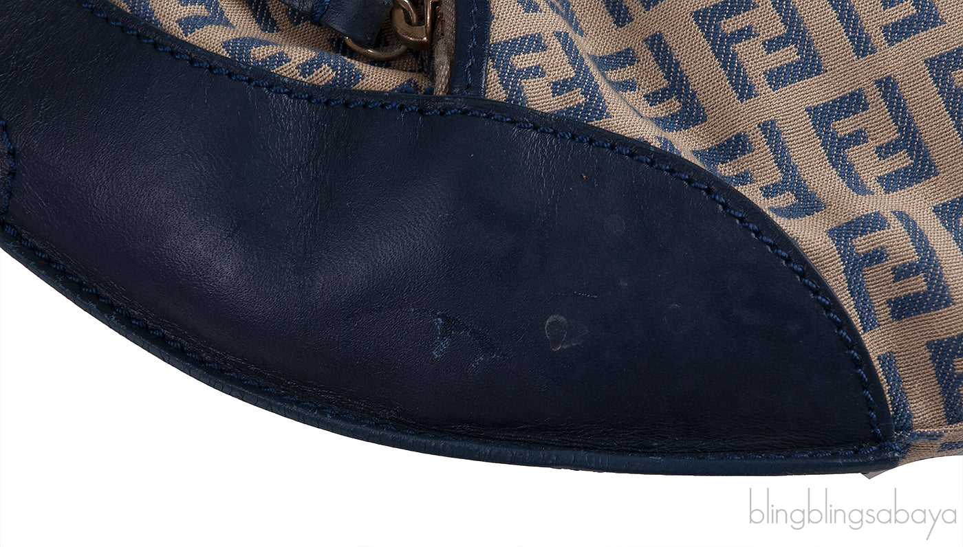 Fendi Blue FF Printed Canvas Hobo