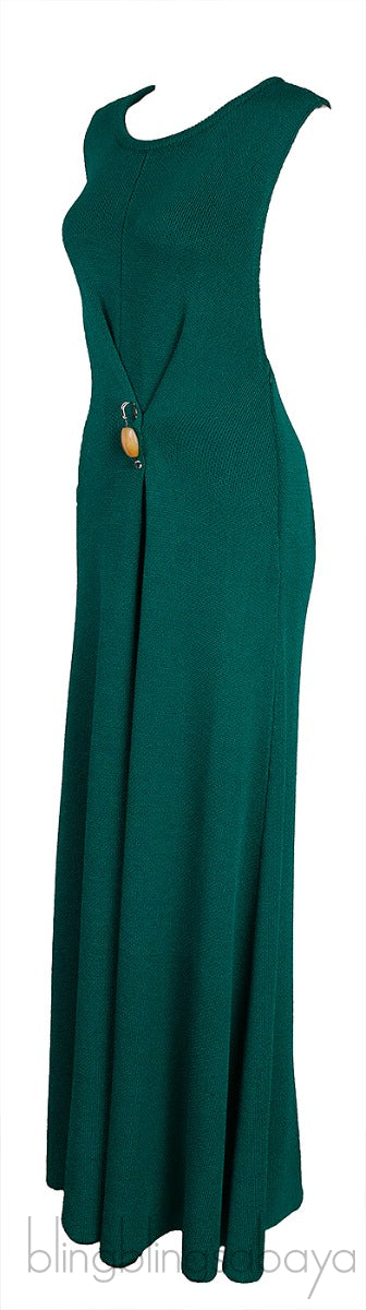 Embellished Twist-back Knitted Maxi Dress