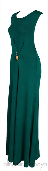 Embellished Twist-back Knitted Maxi Dress