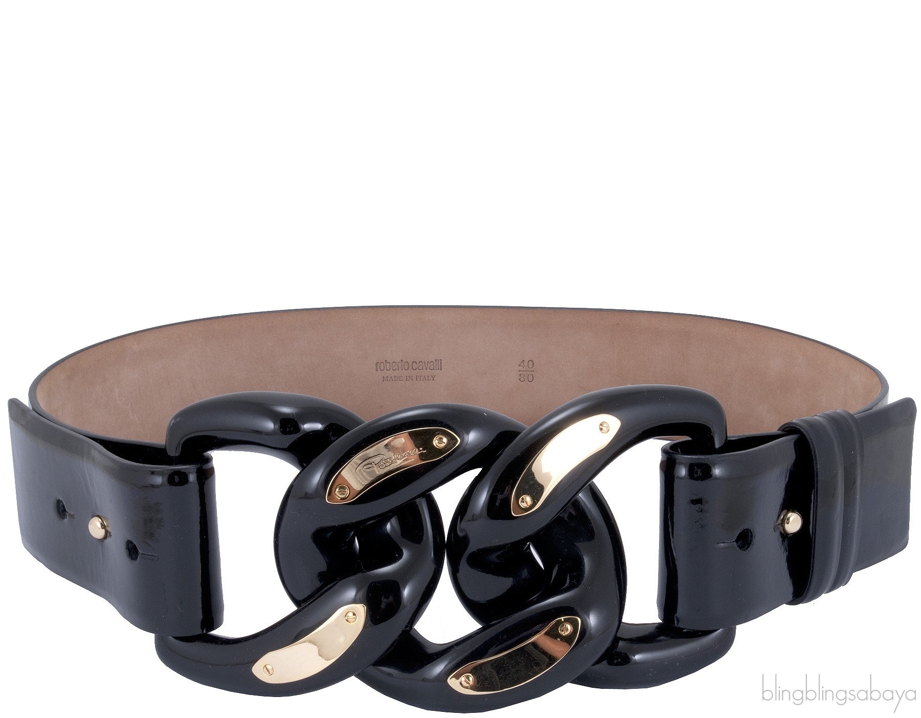 Black Patent Lucite Chain Belt*