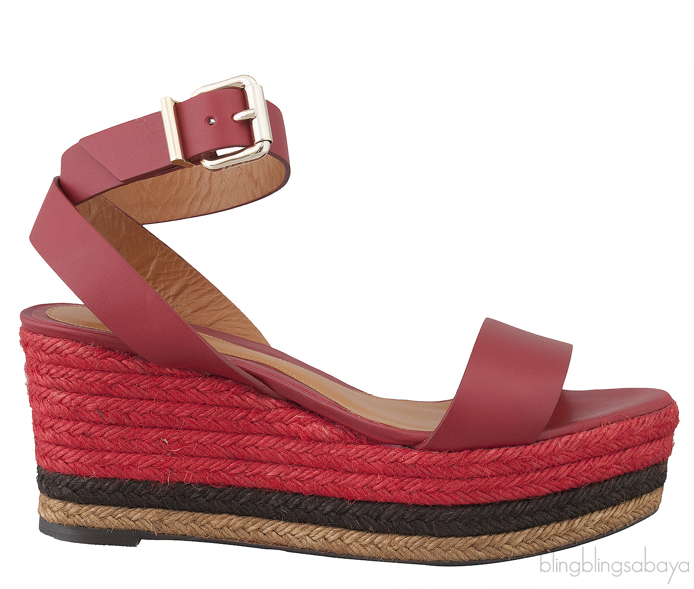 Red Wedge Platform Sandals