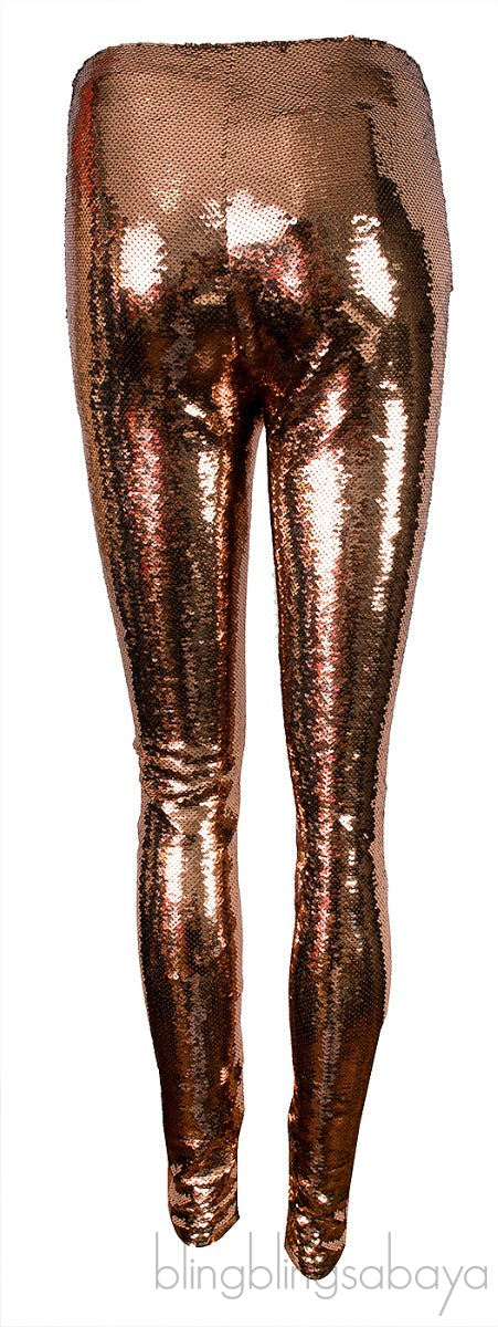 Gold Sequins Full Length Trouser
