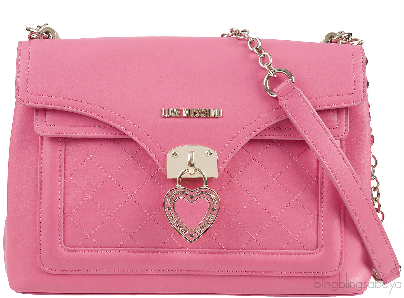 Pink Flap Shoulder Bag