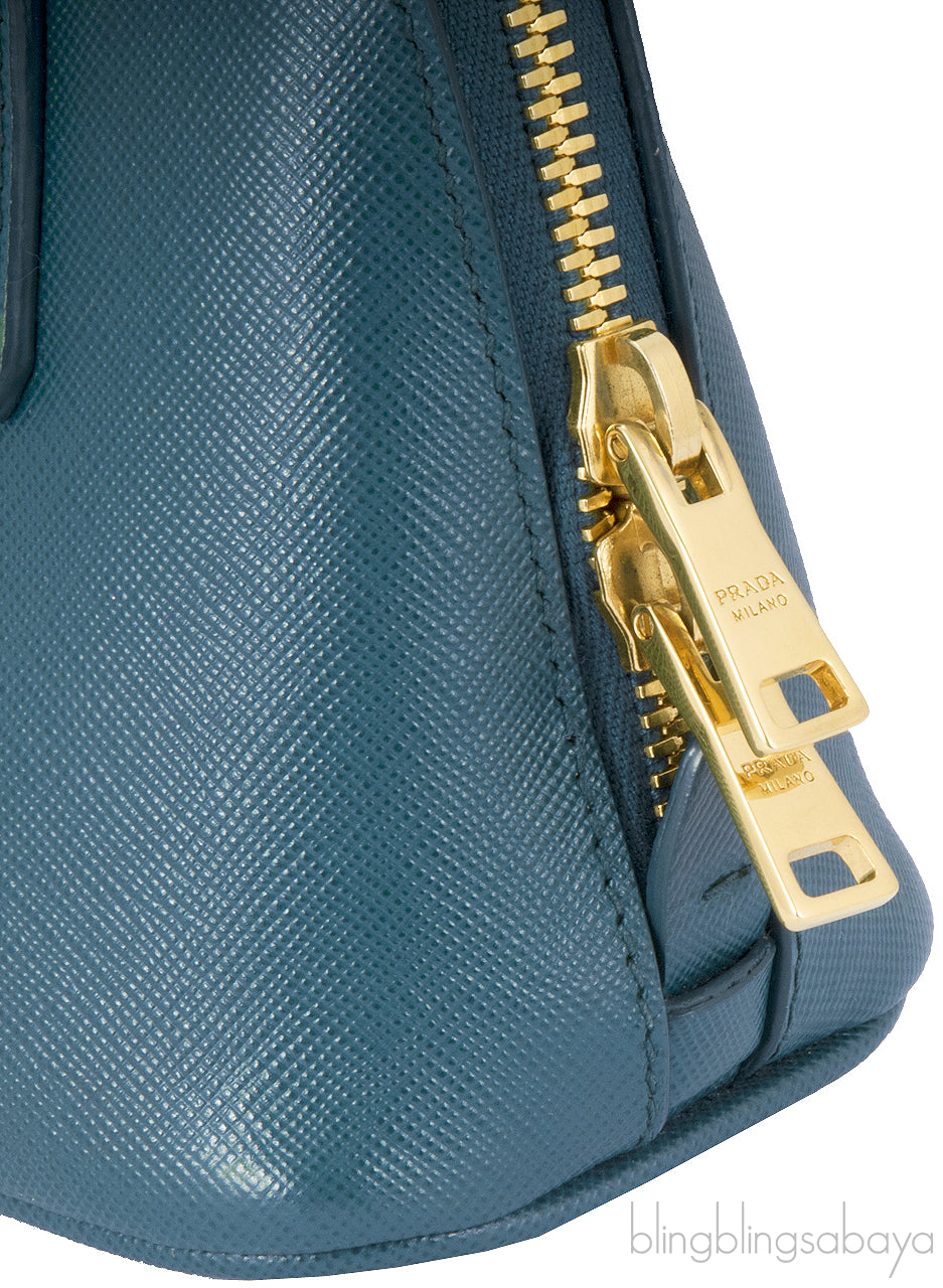 Green Mini Saffiano Leather Tote