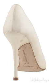 Ivory Hangisi Satin Jeweled Pump