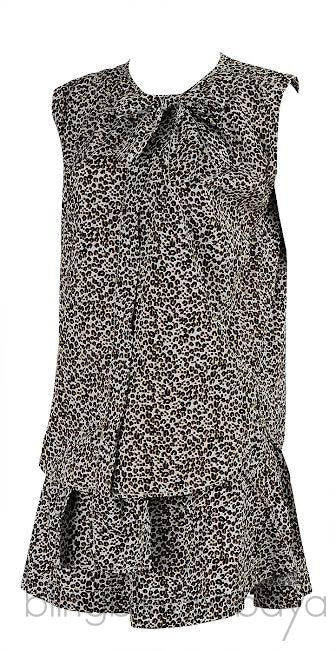 Louis Vuitton Leopard Print Top & Mini Skirt