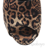Giuseppe Zanotti Leopard Print Satin Mule Slides