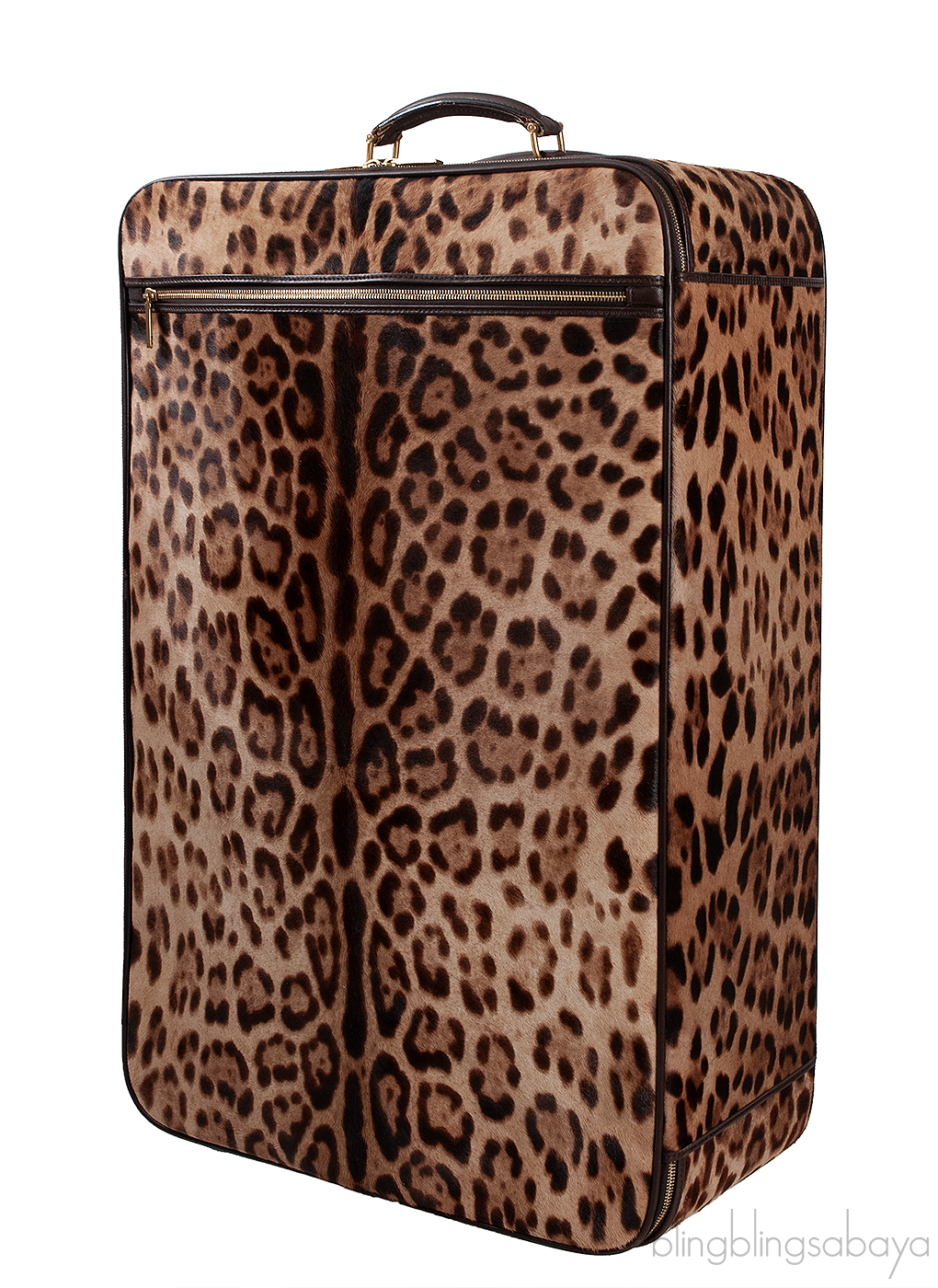 Leopard Pony Hair Large Luggage Trolley