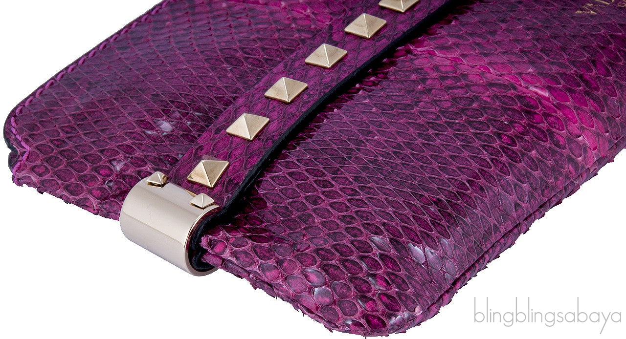 Rockstuds Python Pink Clutch
