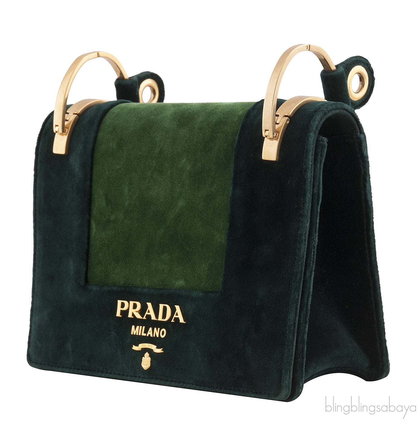 Patina Velvet Bi-color Shoulder Bag
