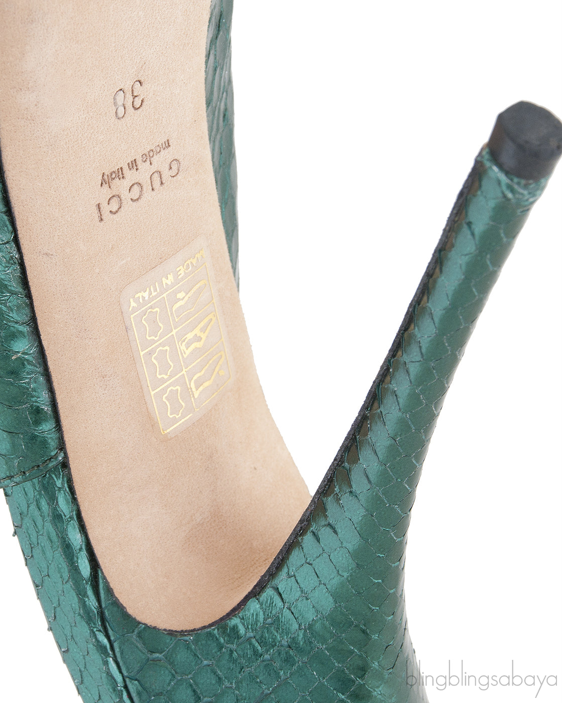Emerald Green Slingback Python