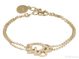 Gold Logo Strass Bracelet*