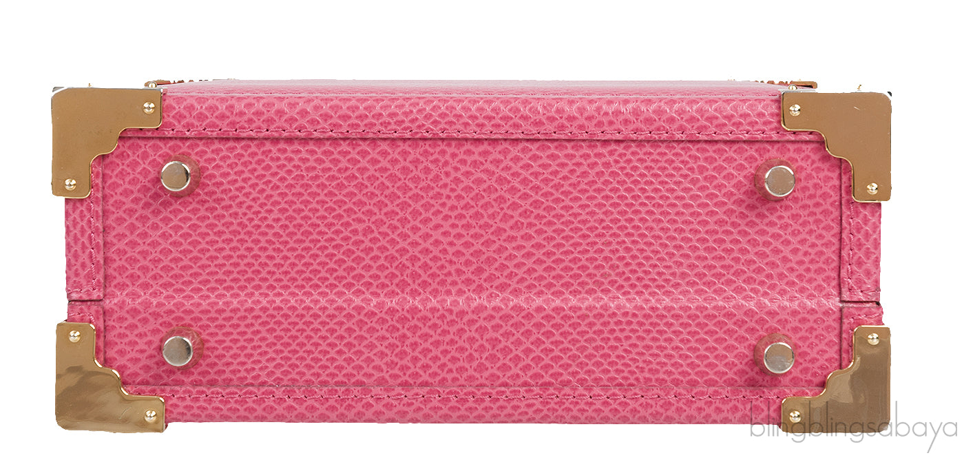 Lizard-Embossed Leather Shoulder Bag
