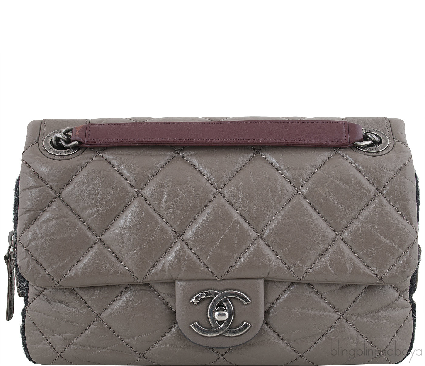 Etoupe Quilted Tweed Bag
