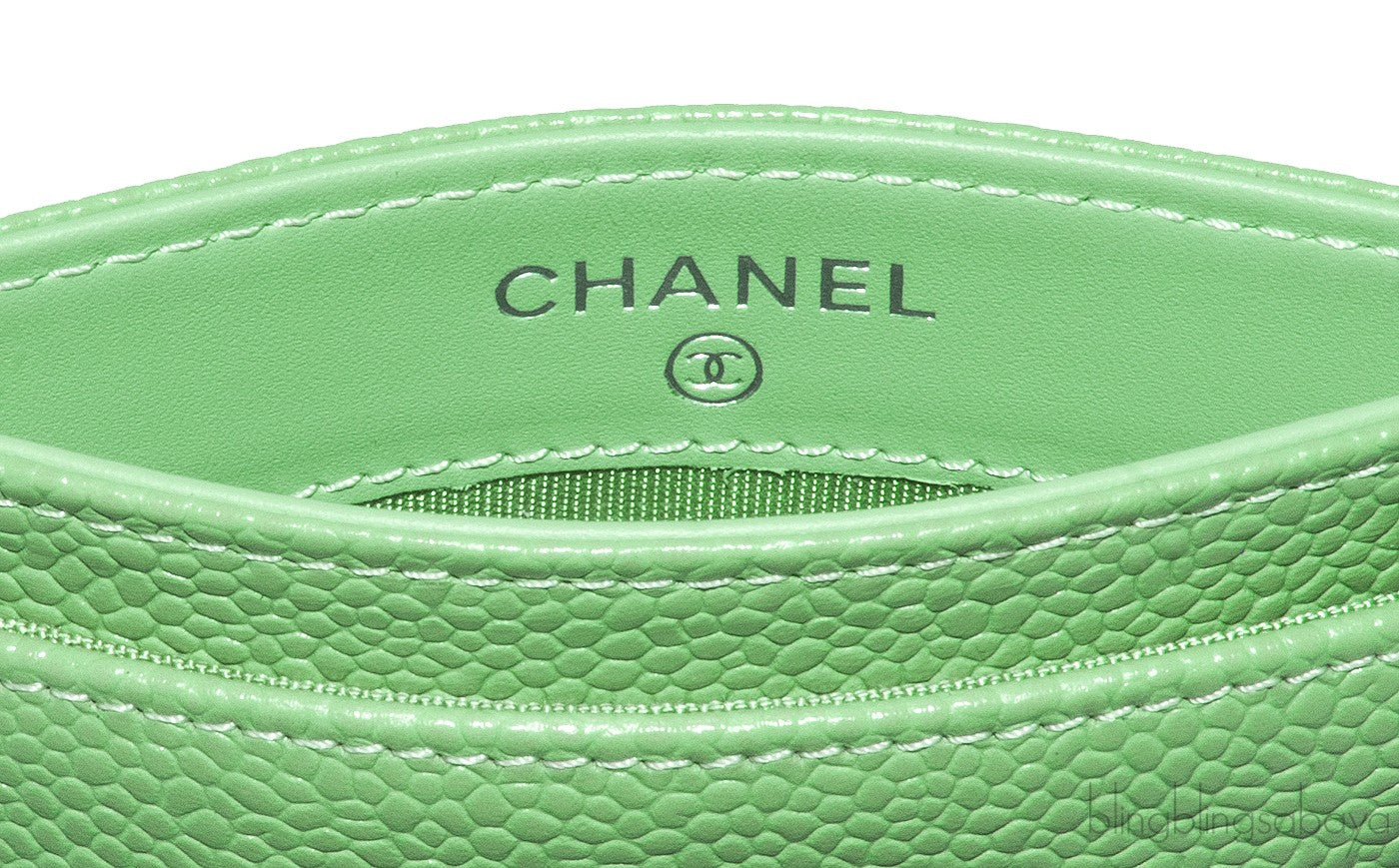 Mint Green Caviar Card Holder
