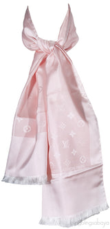 Pink Monogram Silk Scarf