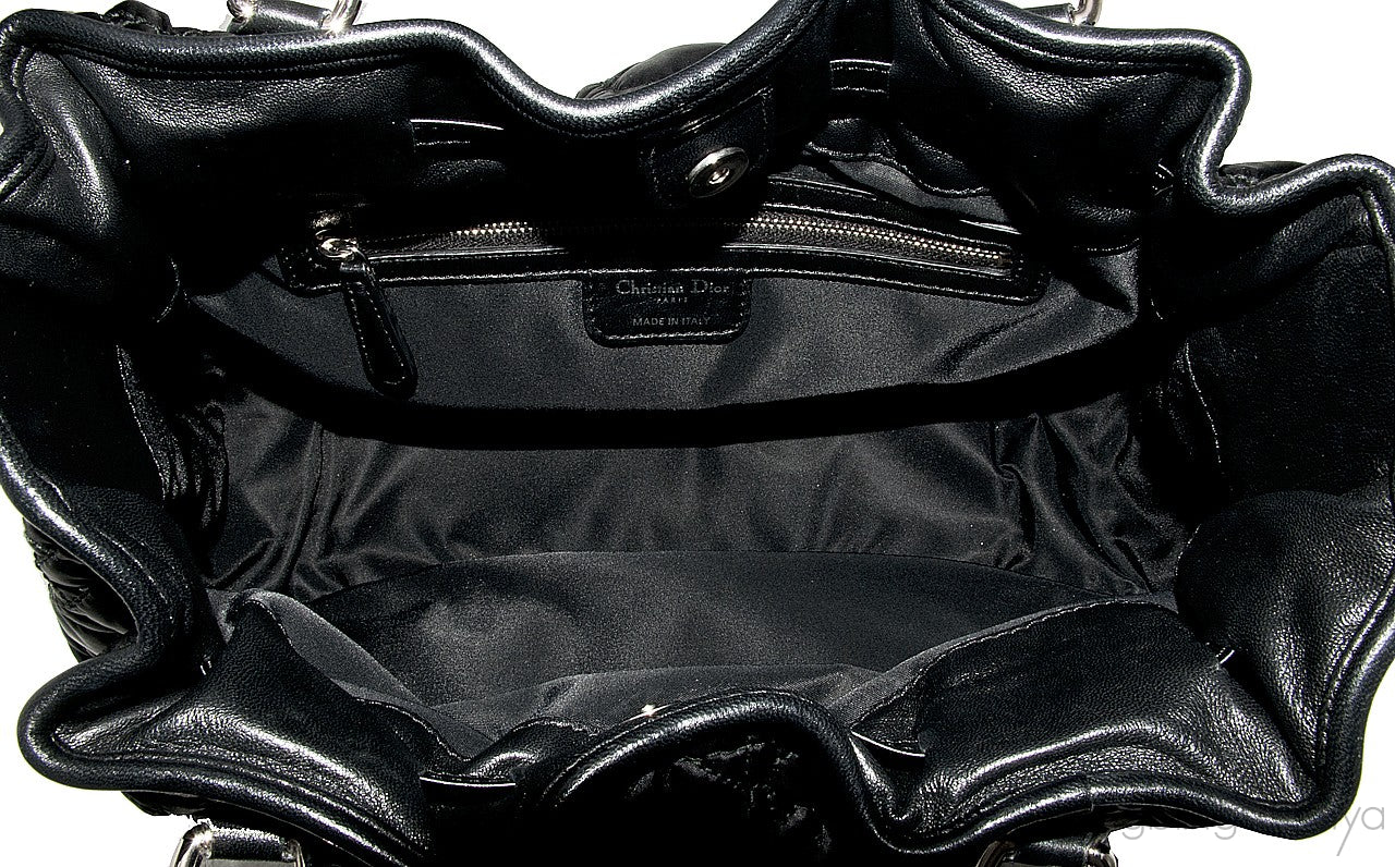 Charming Lock Black Satin Bag