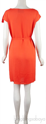 Orange Ruffle Mini Dress