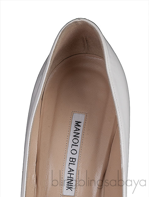 White Matte Pointed Toe Heels