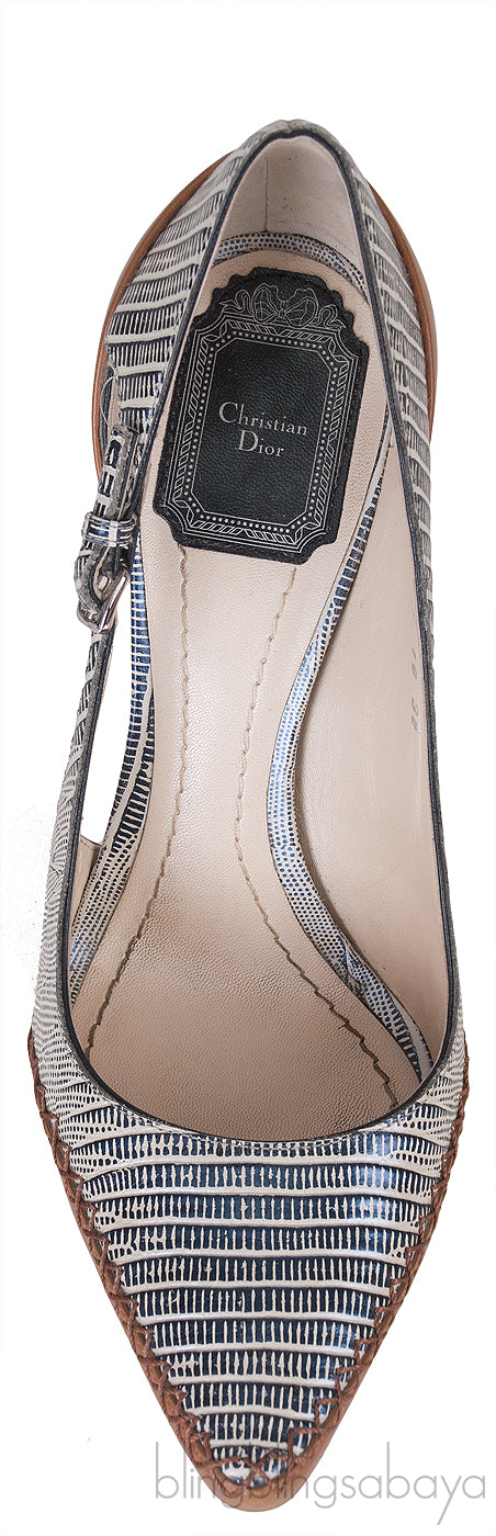 Embossed Pointed Toe Heels