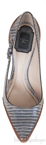 Embossed Pointed Toe Heels