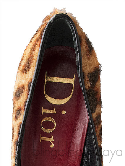 Leopard Calf Hair Dice Pointed Toe Pump