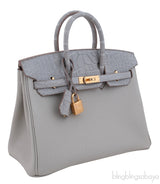 Birkin 25 Touch Grey Perle Crocodile Matte Togo GHW