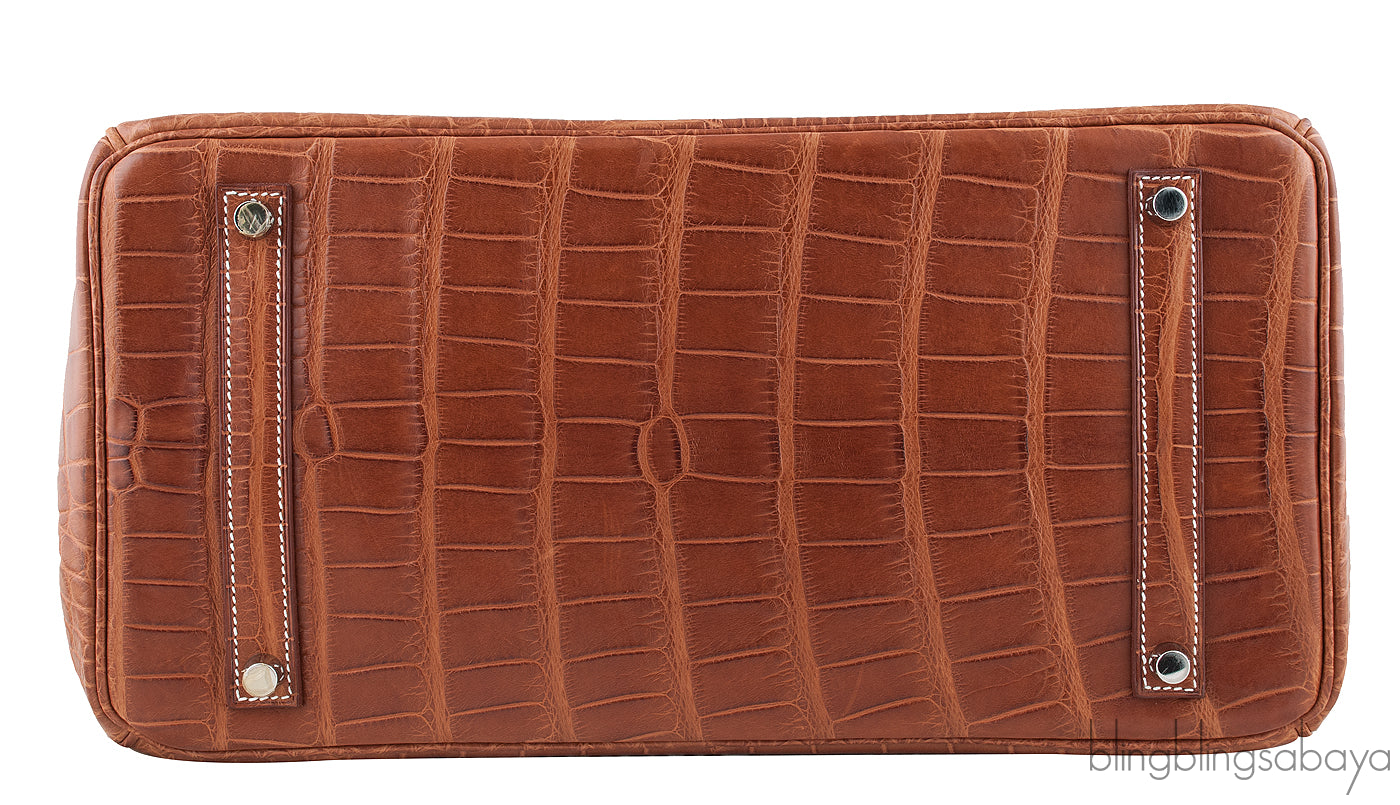 Birkin 35 Barenia Crocodile PHW
