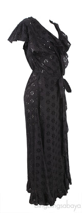 Brianna Ruffled Broderie Anglaise Wrap Midi Dress