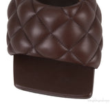 Brown Nappa Quilted Lido Mule Sandals