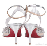 Spikoo Silver PVC Slingback Heels