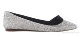 Silver Glitter Ballerina Flats