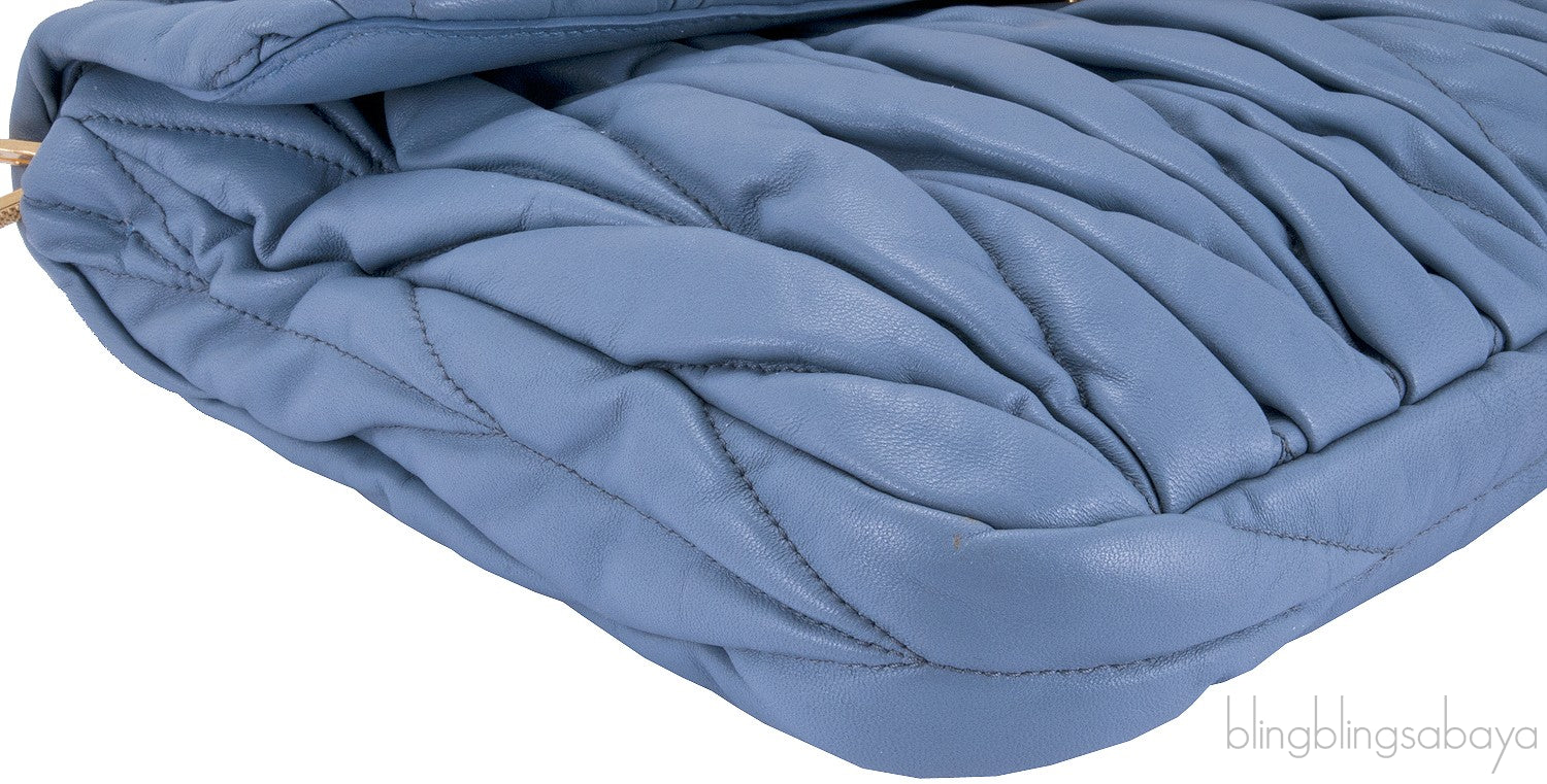 Periwinkle Matelasse Leather Clutch