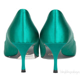 Roger Vivier Emerald Green Floral Crystal Heels