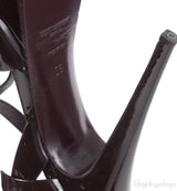 Yves Saint Laurent Tribute Burgundy Patent Sandals