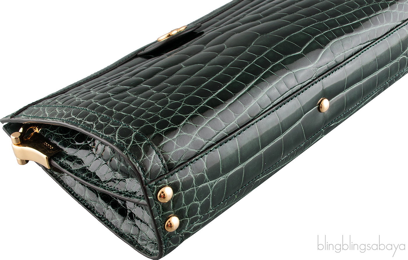 Ophidia Crocodile Green Shoulder Bag