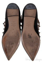 Black Matte Rockstud Flat Ballerina