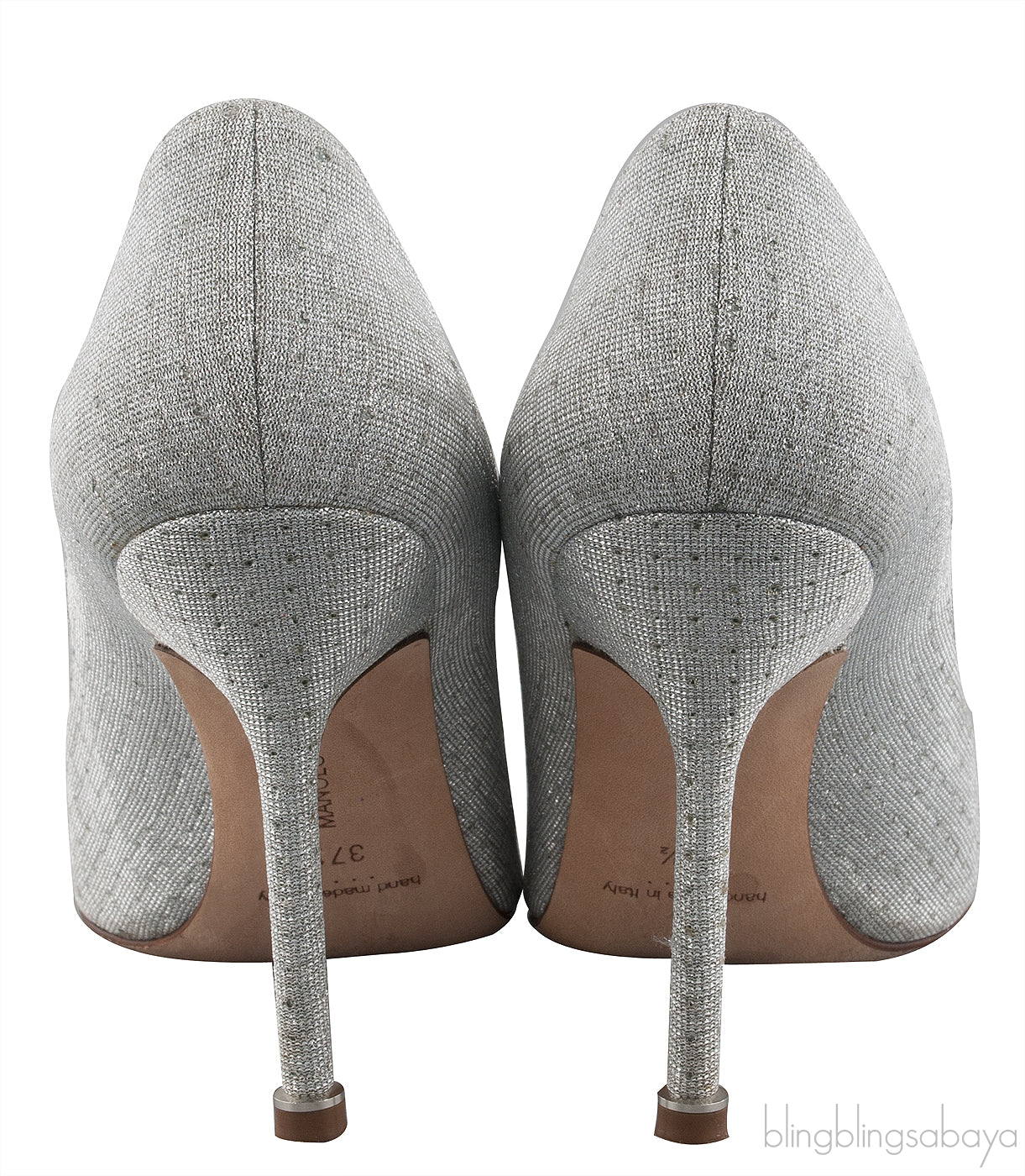 Hangisi Silver Glitter Heels