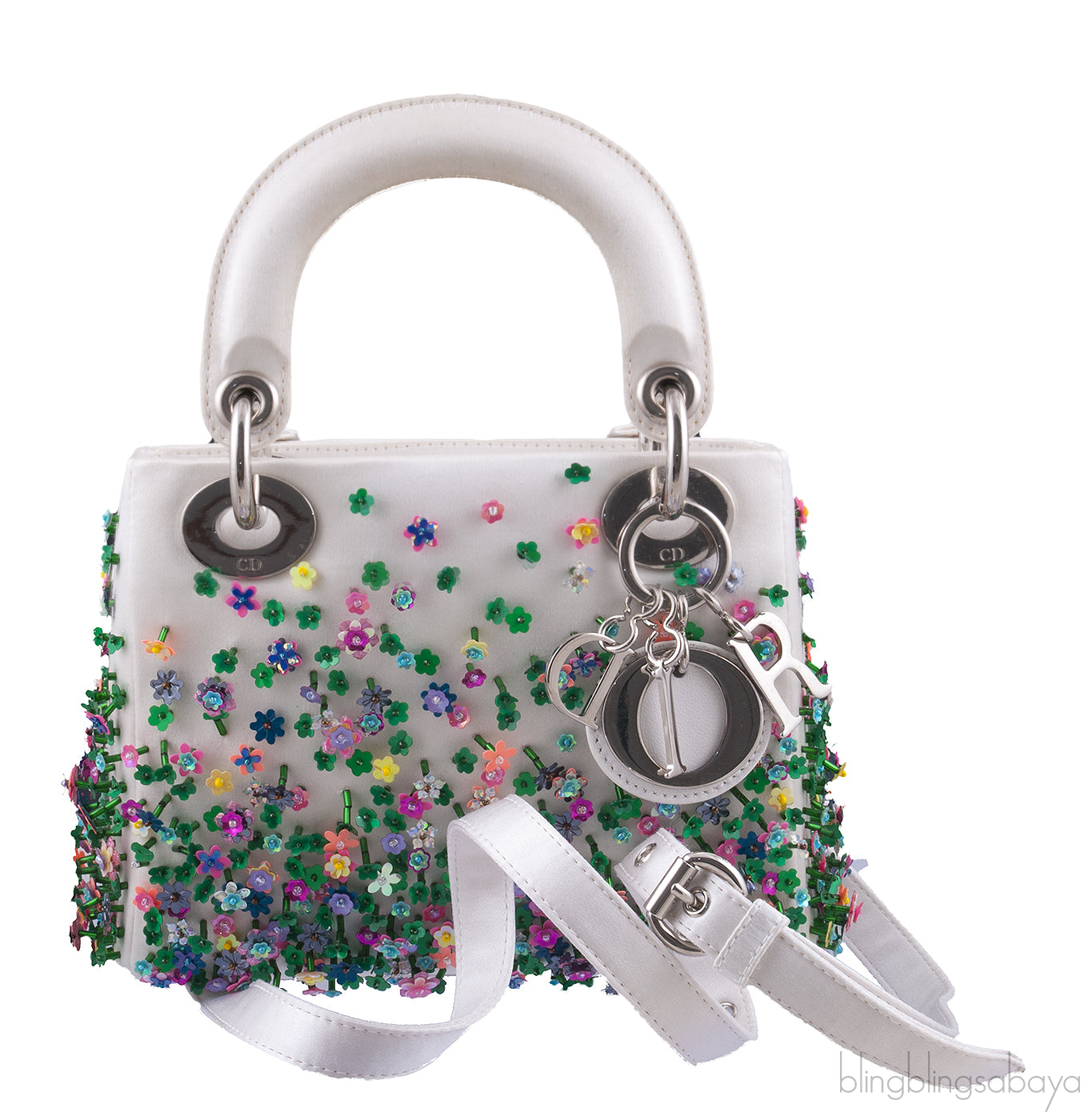 Lady Dior Micro Flower Embellished Bag