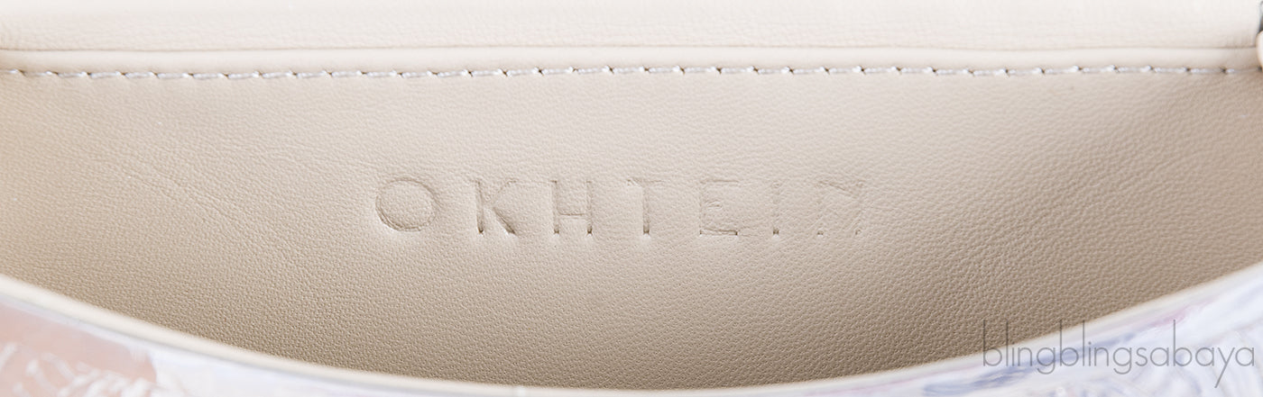 Silver Palmette Oval Minaudiere Clutch