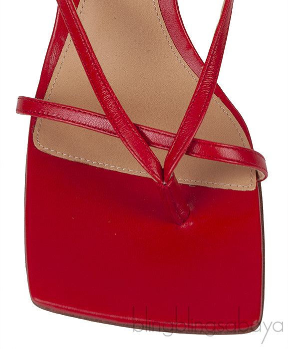 Red Stretch Leather Sandals