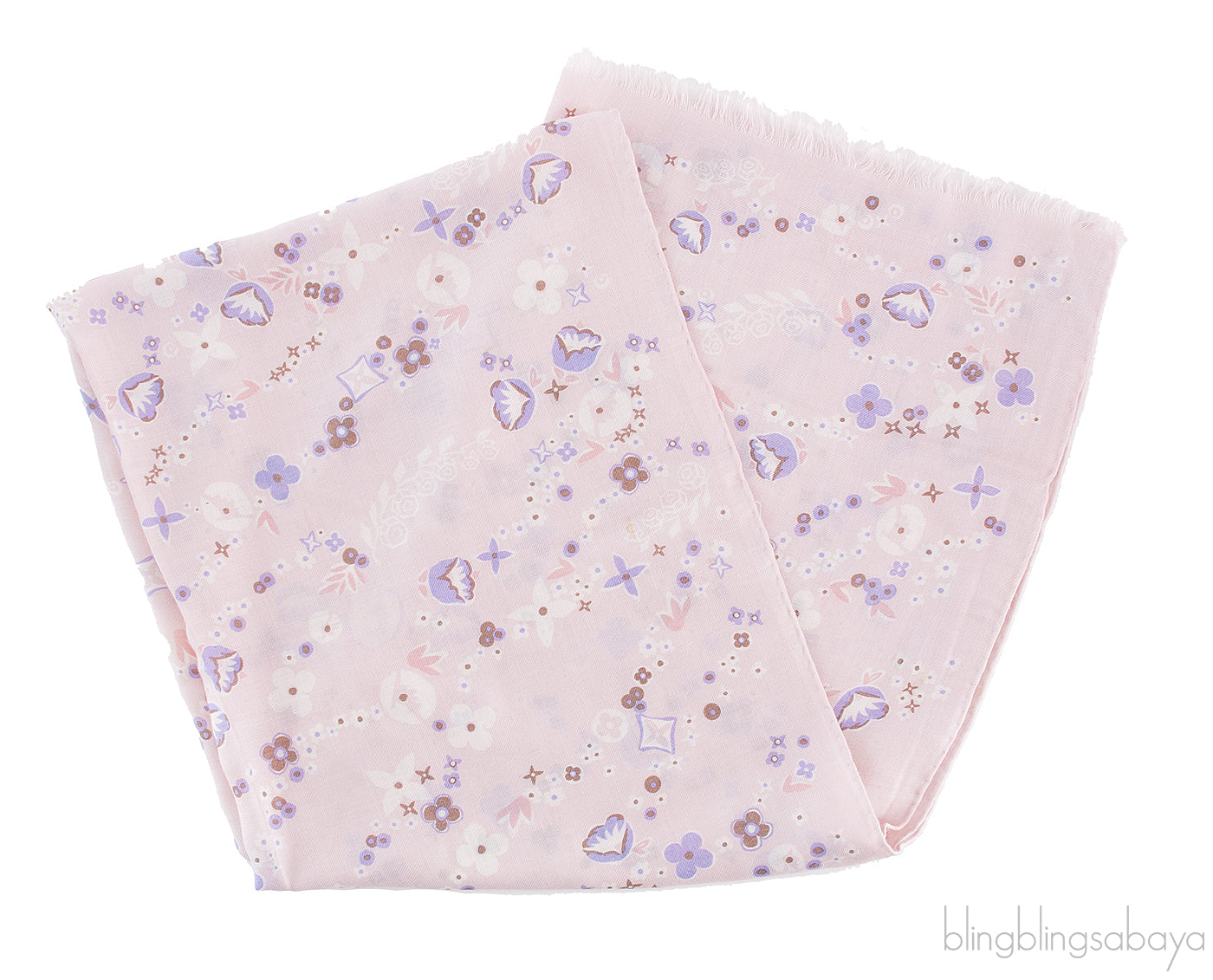 Pink Monogram Print Stole