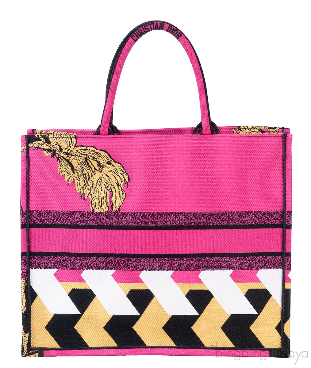 Large Dior Book Tote Pink