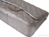 Chanel Silver Quilted Classic Jumbo Flap Bag PHW
