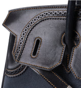 Hermès Birkin 35 Ghillies Noir Veau Evercolor Denim Fonce