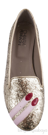 Glitter Nail Polish Gold Flat Shoes